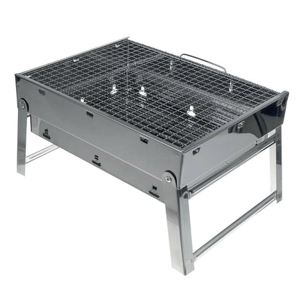 Portable Stainless Steel BBQ Charcoal Wood Outdoor Barbecue Grill Camping Picnic.
