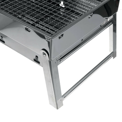 Portable Stainless Steel BBQ Charcoal Wood Outdoor Barbecue Grill Camping Picnic.
