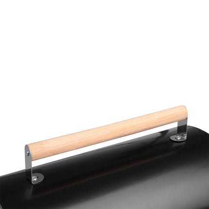 Stainless Steel BBQ Barrel Charcoal Smoker Portable Foldable Barbecue Camping Black.