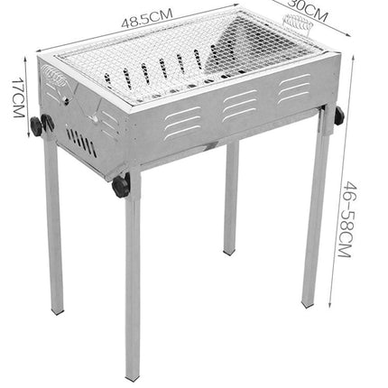 Stainless Steel Portable Outdoor BBQ Barbecue Grill Set Charcoal Kebab Picnic Camping Sets Medium.
