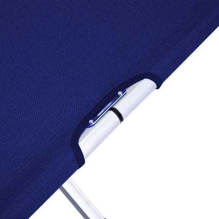 Camping Bed Folding Stretcher Light Weight w/ Carry Bag Camp Portable - blue.