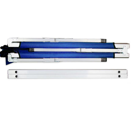 Camping Bed Folding Stretcher Light Weight w/ Carry Bag Camp Portable - blue.