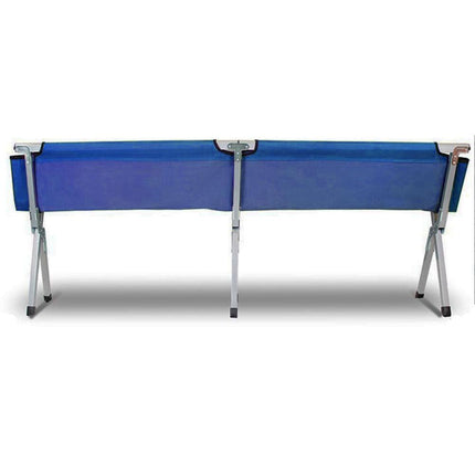 Camping Bed Folding Stretcher Light Weight w/ Carry Bag Camp Portable - blue.