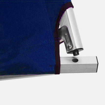 Camping Bed Folding Stretcher Light Weight w/ Carry Bag Camp Portable - blue.
