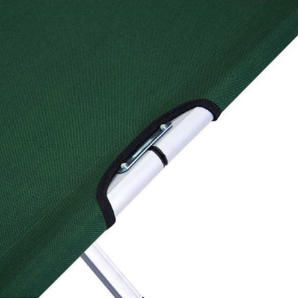 Camping Bed Folding Stretcher Light Weight w/ Carry Bag Camp Portable - green.