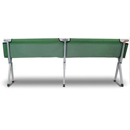 Camping Bed Folding Stretcher Light Weight w/ Carry Bag Camp Portable - green.