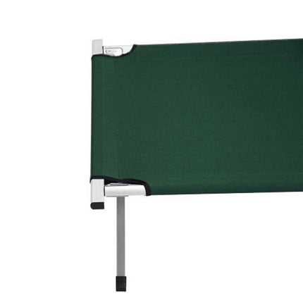 Camping Bed Folding Stretcher Light Weight w/ Carry Bag Camp Portable - green.