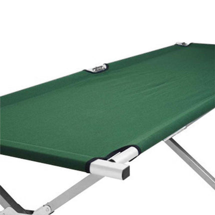 Camping Bed Folding Stretcher Light Weight w/ Carry Bag Camp Portable - green.