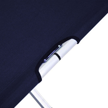 Camping Bed Folding Stretcher Light Weight w/ Carry Bag Camp Portable - navy.