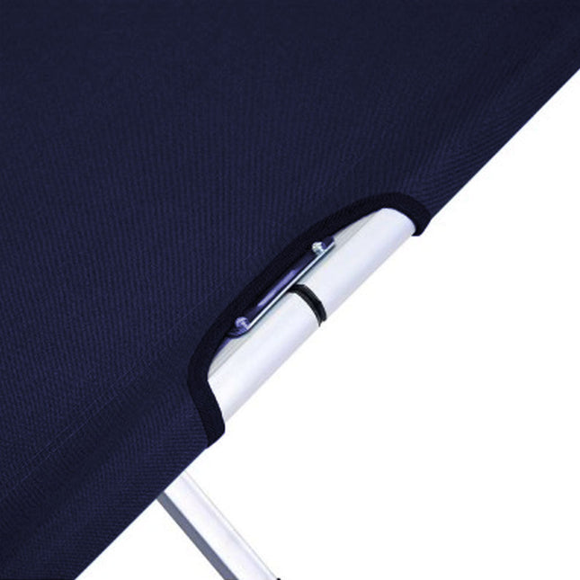 Camping Bed Folding Stretcher Light Weight w/ Carry Bag Camp Portable - navy.