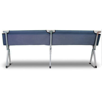 Camping Bed Folding Stretcher Light Weight w/ Carry Bag Camp Portable - navy.