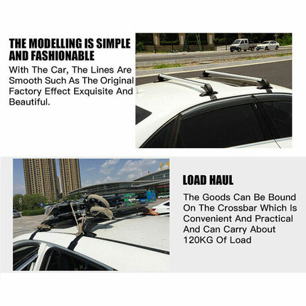 100cm Universal Car Roof Racks Carrier Adjustable Cross Bars Aluminium Alloy Lockable.