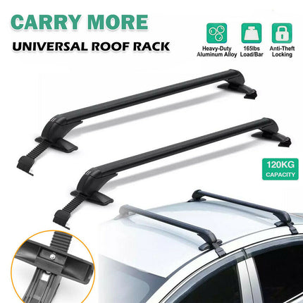 100cm Universal Car Roof Racks Carrier Adjustable Cross Bars Aluminium Alloy Lockable.