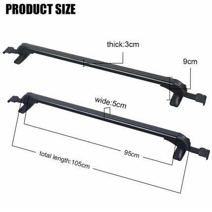 105cm Universal Car Roof Racks Carrier Adjustable Cross Bars Aluminium Alloy Lockable.