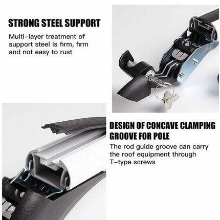 110cm Universal Car Roof Racks Carrier Adjustable Cross Bars Aluminium Alloy Lockable.