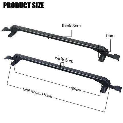 110cm Universal Car Roof Racks Carrier Adjustable Cross Bars Aluminium Alloy Lockable.