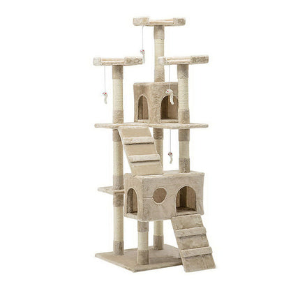 170cm Cat Tree Scratching Post Scratcher Pole Gym Toy House Furniture Multilevel - beige.