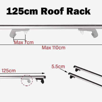 125CM Universal Adjustable Aluminum Alloy Car Roof Rack Cross Bars Carrier Lock.