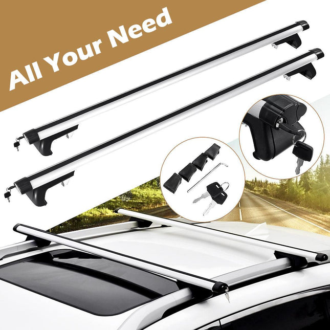 135CM Universal Adjustable Aluminum Alloy Car Roof Rack Cross Bars Carrier Lock.