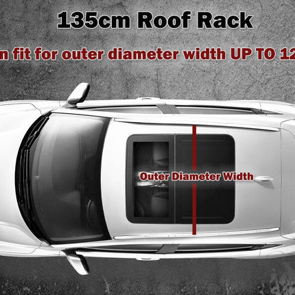 135CM Universal Adjustable Aluminum Alloy Car Roof Rack Cross Bars Carrier Lock.