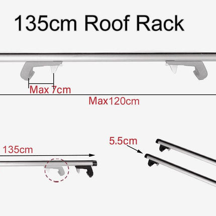 135CM Universal Adjustable Aluminum Alloy Car Roof Rack Cross Bars Carrier Lock.