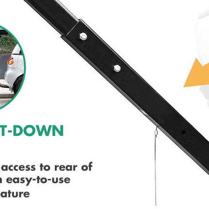 3 Bike Rack Bicycle Car Rear Carrier 2" Steel Foldable Steel Hitch Mount Towbar.
