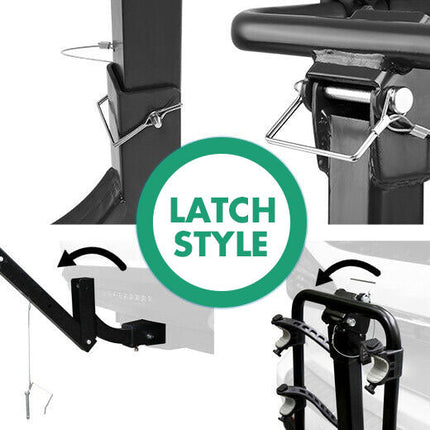 3 Bike Rack Bicycle Car Rear Carrier 2" Steel Foldable Steel Hitch Mount Towbar.