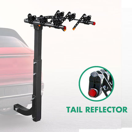3 Bike Rack Bicycle Car Rear Carrier 2" Steel Foldable Steel Hitch Mount Towbar.