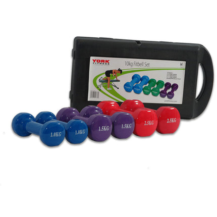 Dumbbell Workout Weights Rack Set 6 Hand 10kg Exercise Fitness Gym Dumbells.