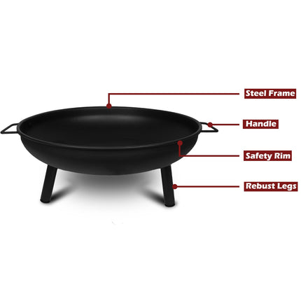 Portable Outdoor Fire Pit Fireplace Open Patio Heater Garden Plant Bowl Steel.