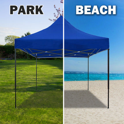 3x3m Pop Up Gazebo Outdoor Tent Folding Marquee Party Camping Market Canopy - blue.