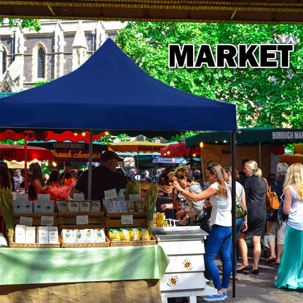 3x3m Pop Up Gazebo Outdoor Tent Folding Marquee Party Camping Market Canopy - blue.