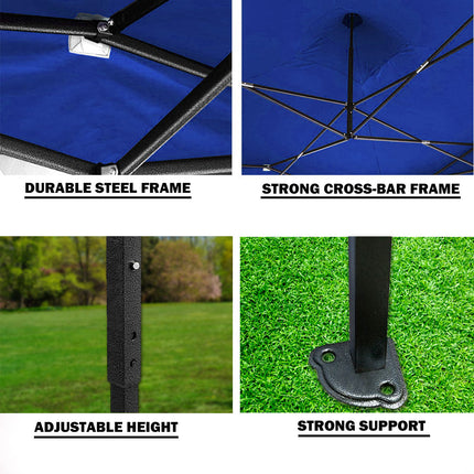 3x3m Pop Up Gazebo Outdoor Tent Folding Marquee Party Camping Market Canopy - blue.