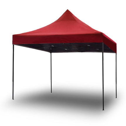 3x3m Pop Up Gazebo Outdoor Tent Folding Marquee Party Camping Market Canopy w/ Side Wall - red.