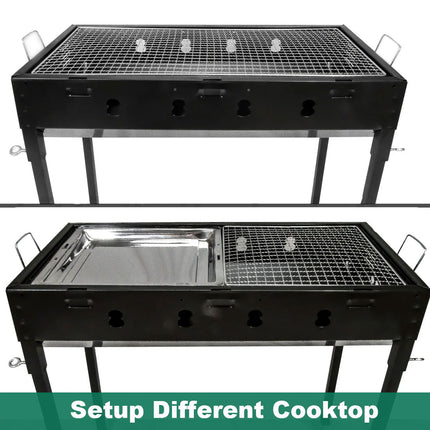 Large Portable Charcoal Outdoor BBQ Barbecue Grill Set.