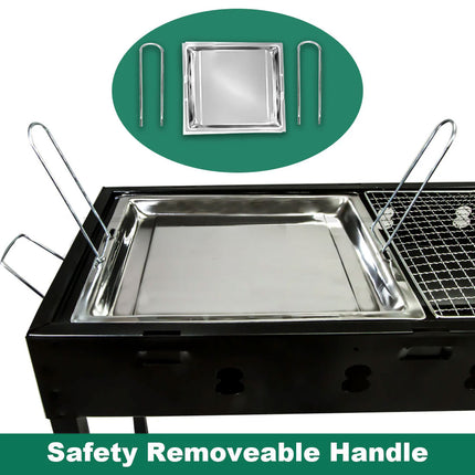 Large Portable Charcoal Outdoor BBQ Barbecue Grill Set.