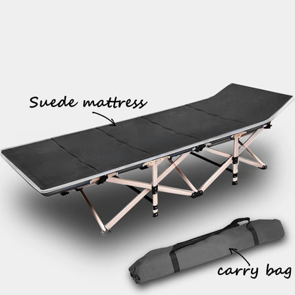 Camping Portable Stretcher Single Foldable Folding Bed Mattress Recliner Mat - grey.