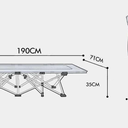 Camping Portable Stretcher Single Foldable Folding Bed Mattress Recliner Mat - grey.
