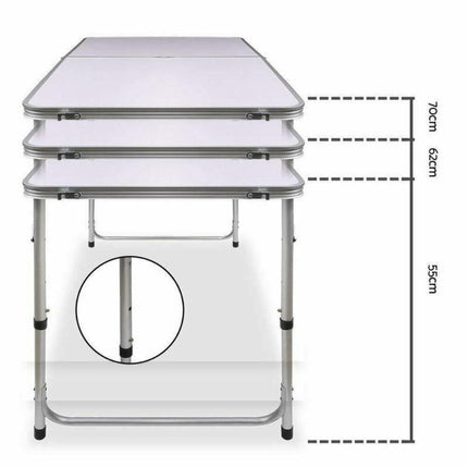 Portable Folding Picnic Camping Set BBQ Party Aluminium Table 4 Foldable Chairs.