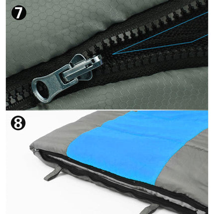 Outdoor Camping Envelope Sleeping Bag Thermal Tent Hiking Winter Single -15C - blue.