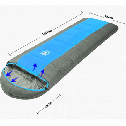 Outdoor Camping Envelope Sleeping Bag Thermal Tent Hiking Winter Single -15C - blue.