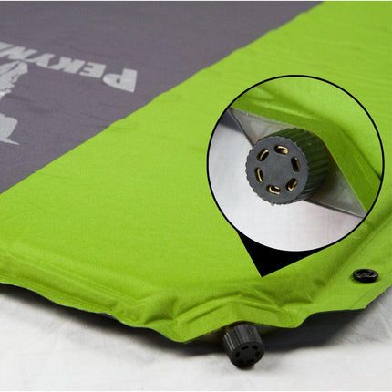Double Self Inflating Mattress Sleeping Mat Air Bed Camping Camp Hiking Joinable - green.