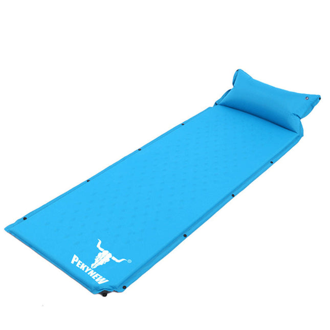 Air Bed Self Inflating Mattress Sleeping Mat Camp Camping Hiking Joinable - blue.