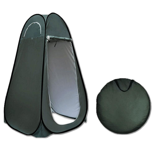 Pop Up Camping Shower Toilet Tent Outdoor Privacy Portable Change Room Shelter Silver Linen - green.
