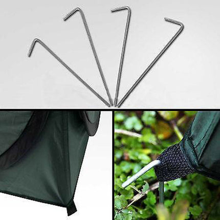 Pop Up Camping Shower Toilet Tent Outdoor Privacy Portable Change Room Shelter Silver Linen - green.
