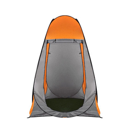 Pop Up Portable Privacy Shower room Tent &20L Outdoor Camping Water Bag Camp Set - orange.