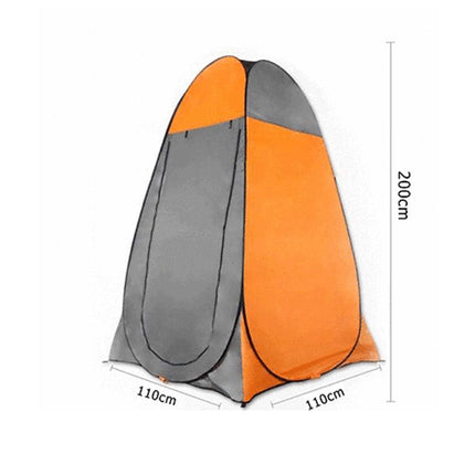 Pop Up Portable Privacy Shower room Tent &20L Outdoor Camping Water Bag Camp Set - orange.