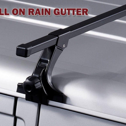 120cm Universal Rain Gutter Car Roof Rack Cross Bars Black Adjustable Brackets Medium.
