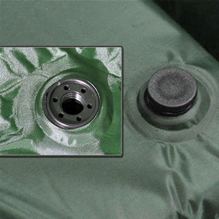 Double Self Inflating Mattress Camping Hiking Airbed Camp Mat Sleeping Pillow w/ Bag - green.