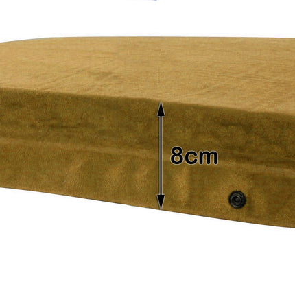 Double Self Inflating Mattress Sleeping Sedue Mat Air Bed Camping Camp Hiking Joinable - beige.